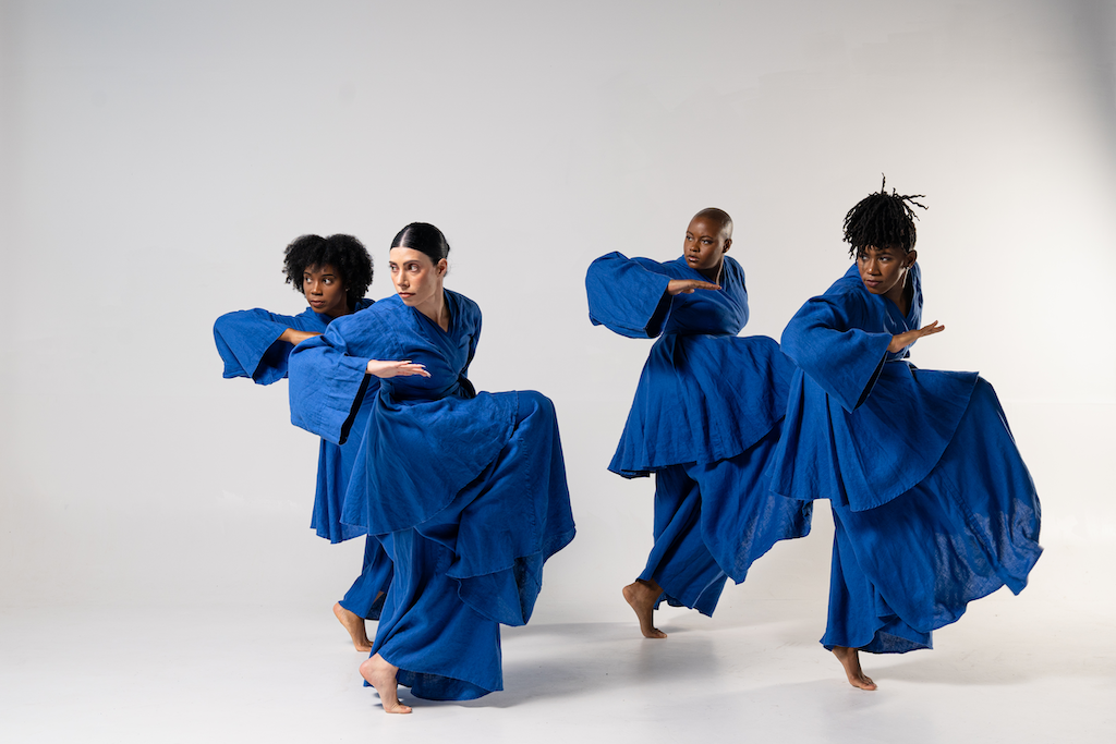 Group of Black dancers from the EVIDENCE, A Dance Company in mid-performance.